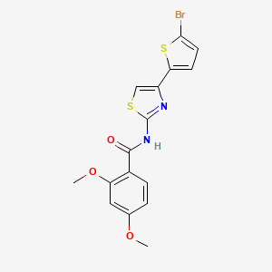 molecular formula C16H13BrN2O3S2 B3019628 N-[4-(5-bromothiophen-2-yl)-1,3-thiazol-2-yl]-2,4-dimethoxybenzamide CAS No. 307510-73-2