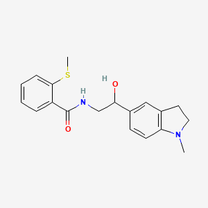 molecular formula C19H22N2O2S B3019641 N-(2-hydroxy-2-(1-methylindolin-5-yl)ethyl)-2-(methylthio)benzamide CAS No. 1706329-38-5