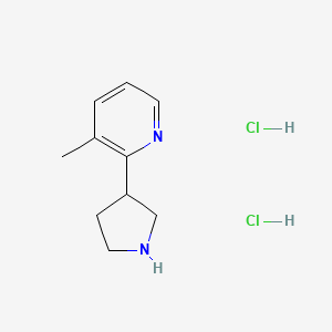 molecular formula C10H16Cl2N2 B3019642 3-Methyl-2-pyrrolidin-3-ylpyridine;dihydrochloride CAS No. 2411226-97-4
