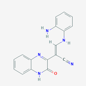 molecular formula C17H13N5O B3019648 (Z)-3-(2-aminoanilino)-2-(3-oxo-4H-quinoxalin-2-yl)prop-2-enenitrile CAS No. 339106-24-0