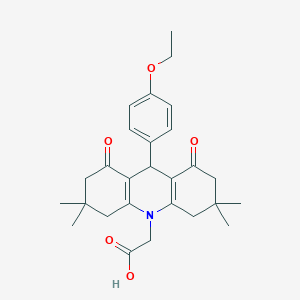 (9-(4-ethoxyphenyl)-3,3,6,6-tetramethyl-1,8-dioxo-2,3,4,5,6,7,8,9-octahydro-10(1H)-acridinyl)acetic acid