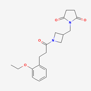 molecular formula C19H24N2O4 B3019673 1-((1-(3-(2-Ethoxyphenyl)propanoyl)azetidin-3-yl)methyl)pyrrolidine-2,5-dione CAS No. 2320682-11-7
