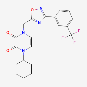 1-Cyclohexyl-4-[[3-[3-(trifluoromethyl)phenyl]-1,2,4-oxadiazol-5-yl]methyl]pyrazine-2,3-dione
