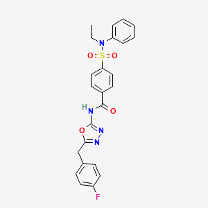 molecular formula C24H21FN4O4S B3019683 4-(N-ethyl-N-phenylsulfamoyl)-N-(5-(4-fluorobenzyl)-1,3,4-oxadiazol-2-yl)benzamide CAS No. 954670-51-0