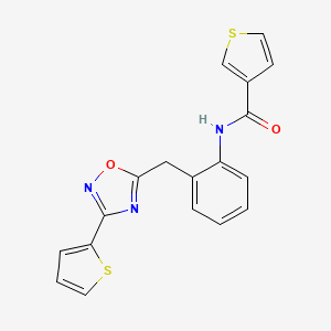 N-(2-((3-(thiophen-2-yl)-1,2,4-oxadiazol-5-yl)methyl)phenyl)thiophene-3-carboxamide