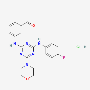 1-(3-((4-((4-Fluorophenyl)amino)-6-morpholino-1,3,5-triazin-2-yl)amino)phenyl)ethanone hydrochloride