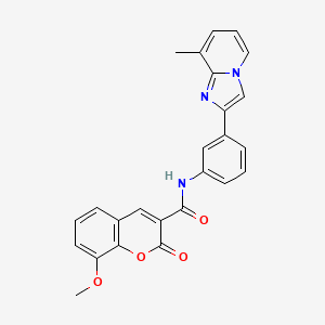 molecular formula C25H19N3O4 B3019690 8-methoxy-N-(3-(8-methylimidazo[1,2-a]pyridin-2-yl)phenyl)-2-oxo-2H-chromene-3-carboxamide CAS No. 727663-74-3