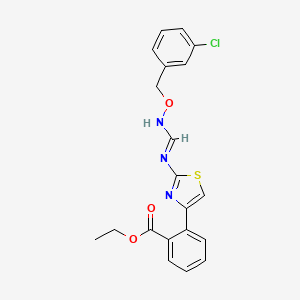 ethyl 2-{2-[(E)-N'-[(3-chlorophenyl)methoxy]imidamido]-1,3-thiazol-4-yl}benzoate