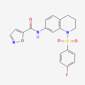 molecular formula C19H16FN3O4S B3019695 N-(1-((4-fluorophenyl)sulfonyl)-1,2,3,4-tetrahydroquinolin-7-yl)isoxazole-5-carboxamide CAS No. 1209928-92-6