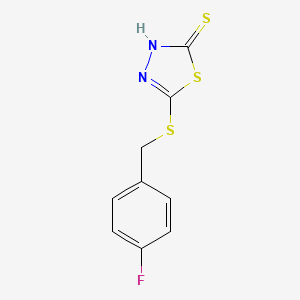 molecular formula C9H7FN2S3 B3019705 5-[(4-氟苄基)硫代]-1,3,4-噻二唑-2-硫醇 CAS No. 757220-77-2