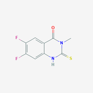 molecular formula C9H6F2N2OS B3019730 6,7-Difluoro-3-methyl-2-sulfanylidene-1H-quinazolin-4-one CAS No. 1594752-40-5