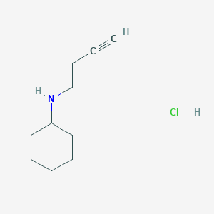 molecular formula C10H18ClN B3019732 N-But-3-ynylcyclohexanamine;hydrochloride CAS No. 113738-06-0