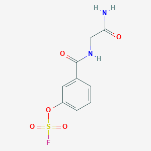 molecular formula C9H9FN2O5S B3019740 1-[(2-Amino-2-oxoethyl)carbamoyl]-3-fluorosulfonyloxybenzene CAS No. 2411240-06-5