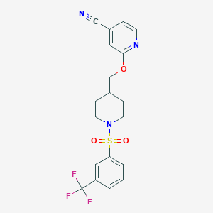2-[[1-[3-(Trifluoromethyl)phenyl]sulfonylpiperidin-4-yl]methoxy]pyridine-4-carbonitrile