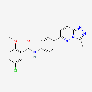 molecular formula C20H16ClN5O2 B3019746 5-chloro-2-methoxy-N-(4-(3-methyl-[1,2,4]triazolo[4,3-b]pyridazin-6-yl)phenyl)benzamide CAS No. 894068-12-3