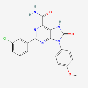 molecular formula C19H14ClN5O3 B3019747 2-(3-chlorophenyl)-9-(4-methoxyphenyl)-8-oxo-8,9-dihydro-7H-purine-6-carboxamide CAS No. 887225-13-0