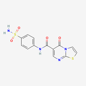 molecular formula C13H10N4O4S2 B3019753 5-oxo-N-(4-sulfamoylphenyl)-5H-thiazolo[3,2-a]pyrimidine-6-carboxamide CAS No. 851944-15-5