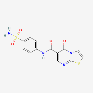 molecular formula C13H10N4O4S2 B3019753 5-氧代-N-(4-磺酰胺基苯基)-5H-噻唑并[3,2-a]嘧啶-6-甲酰胺 CAS No. 851944-15-5