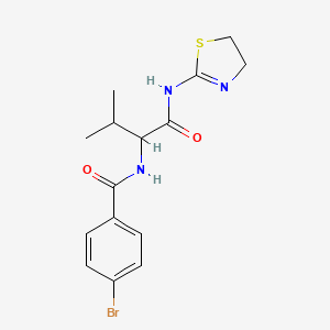 molecular formula C15H18BrN3O2S B3019756 4-Bromo-N-[1-(4,5-dihydro-thiazol-2-ylcarbamoyl)-2-methyl-propyl]-benzamide CAS No. 1008186-19-3