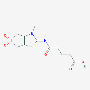 (Z)-5-((3-methyl-5,5-dioxidotetrahydrothieno[3,4-d]thiazol-2(3H)-ylidene)amino)-5-oxopentanoic acid