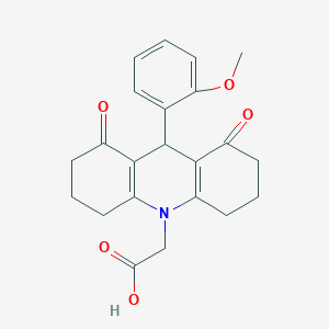 molecular formula C22H23NO5 B301977 (9-(2-methoxyphenyl)-1,8-dioxo-2,3,4,5,6,7,8,9-octahydro-10(1H)-acridinyl)acetic acid 