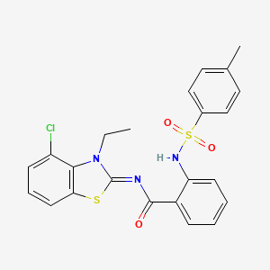 N-(4-chloro-3-ethyl-1,3-benzothiazol-2-ylidene)-2-[(4-methylphenyl)sulfonylamino]benzamide