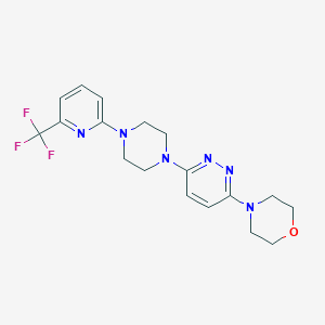 molecular formula C18H21F3N6O B3019776 4-[6-[4-[6-(Trifluoromethyl)pyridin-2-yl]piperazin-1-yl]pyridazin-3-yl]morpholine CAS No. 2415556-18-0