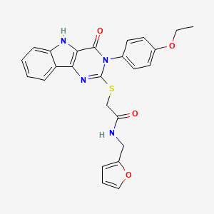 molecular formula C25H22N4O4S B3019783 2-[[3-(4-乙氧基苯基)-4-氧代-5H-嘧啶并[5,4-b]吲哚-2-基]硫代基]-N-(呋喃-2-基甲基)乙酰胺 CAS No. 536708-45-9