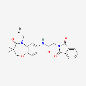 molecular formula C24H23N3O5 B3019802 N-(5-烯丙基-3,3-二甲基-4-氧代-2,3,4,5-四氢苯并[b][1,4]噁杂䓬-7-基)-2-(1,3-二氧代异吲哚啉-2-基)乙酰胺 CAS No. 921864-08-6
