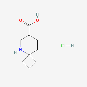 molecular formula C9H16ClNO2 B3019804 5-Azaspiro[3.5]nonane-7-carboxylic acid;hydrochloride CAS No. 2411257-42-4
