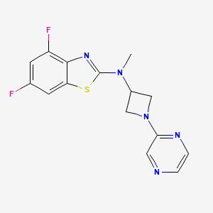 molecular formula C15H13F2N5S B3019807 4,6-Difluoro-N-methyl-N-(1-pyrazin-2-ylazetidin-3-yl)-1,3-benzothiazol-2-amine CAS No. 2415535-34-9