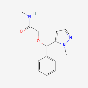 N-Methyl-2-[(2-methylpyrazol-3-yl)-phenylmethoxy]acetamide