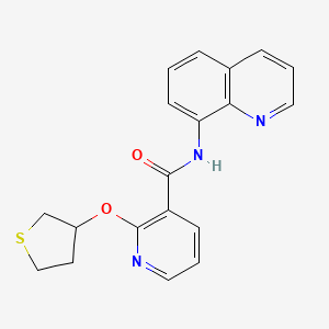 molecular formula C19H17N3O2S B3019810 N-(quinolin-8-yl)-2-((tetrahydrothiophen-3-yl)oxy)nicotinamide CAS No. 2034363-05-6