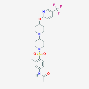 N-{3-methyl-4-[(4-{[5-(trifluoromethyl)pyridin-2-yl]oxy}-[1,4'-bipiperidine]-1'-yl)sulfonyl]phenyl}acetamide