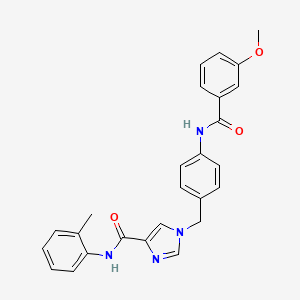 B3019813 1-(4-(3-methoxybenzamido)benzyl)-N-(o-tolyl)-1H-imidazole-4-carboxamide CAS No. 1251594-58-7