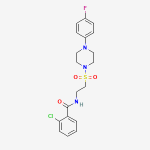 molecular formula C19H21ClFN3O3S B3019816 2-chloro-N-(2-((4-(4-fluorophenyl)piperazin-1-yl)sulfonyl)ethyl)benzamide CAS No. 897618-67-6