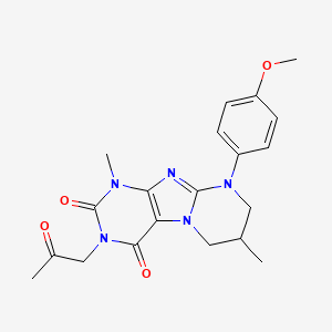9-(4-methoxyphenyl)-1,7-dimethyl-3-(2-oxopropyl)-7,8-dihydro-6H-purino[7,8-a]pyrimidine-2,4-dione