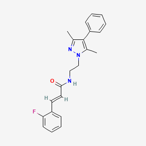 (E)-N-(2-(3,5-dimethyl-4-phenyl-1H-pyrazol-1-yl)ethyl)-3-(2-fluorophenyl)acrylamide