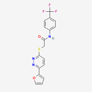 2-[6-(furan-2-yl)pyridazin-3-yl]sulfanyl-N-[4-(trifluoromethyl)phenyl]acetamide