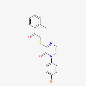 1-(4-bromophenyl)-3-((2-(2,4-dimethylphenyl)-2-oxoethyl)thio)pyrazin-2(1H)-one