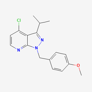 4-Chloro-1-[(4-methoxyphenyl)methyl]-3-propan-2-ylpyrazolo[3,4-b]pyridine