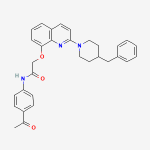 N-(4-acetylphenyl)-2-((2-(4-benzylpiperidin-1-yl)quinolin-8-yl)oxy)acetamide