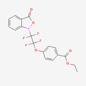 molecular formula C18H13F4IO5 B3019839 1-(ethoxycarbonylphenoxy tetrafluoroethy)-1,2-benzidoxodol-3(1H)-one CAS No. 1836233-21-6