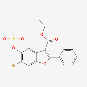 Ethyl 6-bromo-5-((methylsulfonyl)oxy)-2-phenylbenzofuran-3-carboxylate