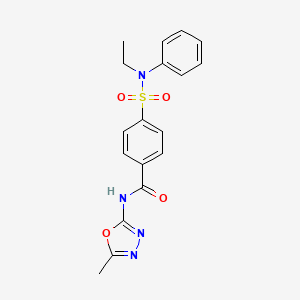 molecular formula C18H18N4O4S B3019846 4-[ethyl(phenyl)sulfamoyl]-N-(5-methyl-1,3,4-oxadiazol-2-yl)benzamide CAS No. 685837-54-1