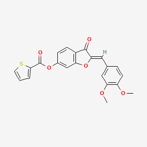 molecular formula C22H16O6S B3019852 (Z)-2-(3,4-dimethoxybenzylidene)-3-oxo-2,3-dihydrobenzofuran-6-yl thiophene-2-carboxylate CAS No. 858764-30-4