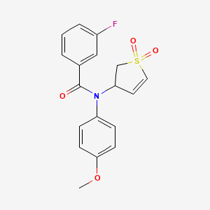 molecular formula C18H16FNO4S B3019853 N-(1,1-dioxido-2,3-dihydrothien-3-yl)-3-fluoro-N-(4-methoxyphenyl)benzamide CAS No. 852439-24-8