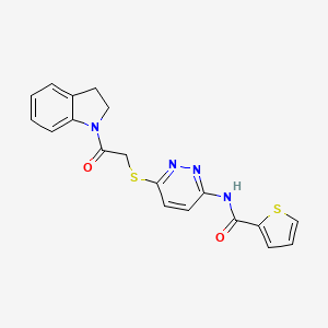 N-(6-((2-(indolin-1-yl)-2-oxoethyl)thio)pyridazin-3-yl)thiophene-2-carboxamide