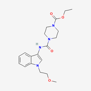 molecular formula C19H26N4O4 B3019859 ethyl 4-((1-(2-methoxyethyl)-1H-indol-3-yl)carbamoyl)piperazine-1-carboxylate CAS No. 922896-29-5