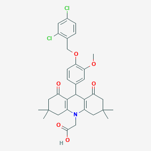 molecular formula C33H35Cl2NO6 B301986 (9-{4-[(2,4-dichlorobenzyl)oxy]-3-methoxyphenyl}-3,3,6,6-tetramethyl-1,8-dioxo-2,3,4,5,6,7,8,9-octahydro-10(1H)-acridinyl)acetic acid 